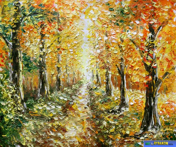 (image for) Knife painting Autumn Landscape - Click Image to Close