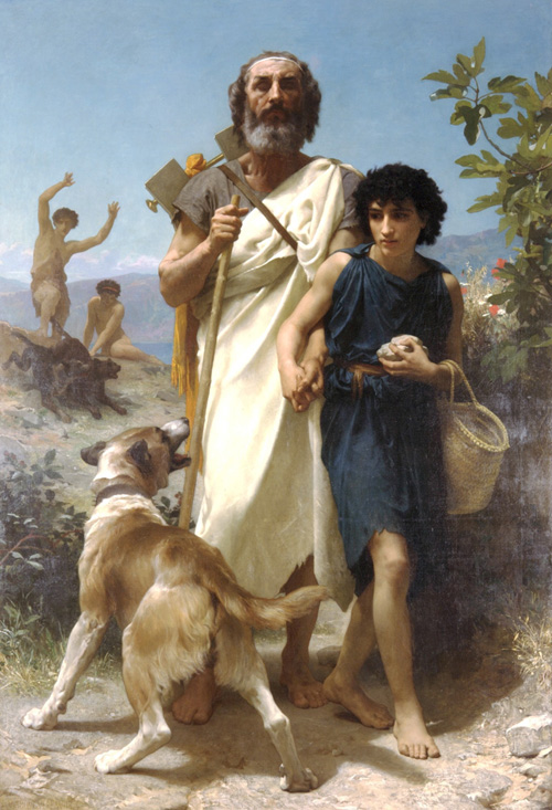 (image for) William Bouguereau Oil Paintings Homere Et Son Guide - Click Image to Close