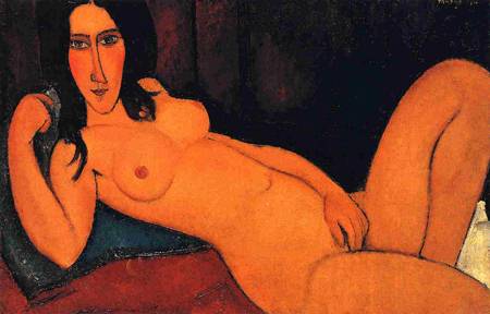 (image for) Amedeo Modigliani paintings Reclining Nude with Loose Hair 1917 - Click Image to Close