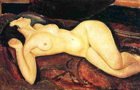 (image for) Handmade oil painting Copy paintings of famous artists Amedeo Modigliani paintings Recumbent Nude 1917 - Click Image to Close