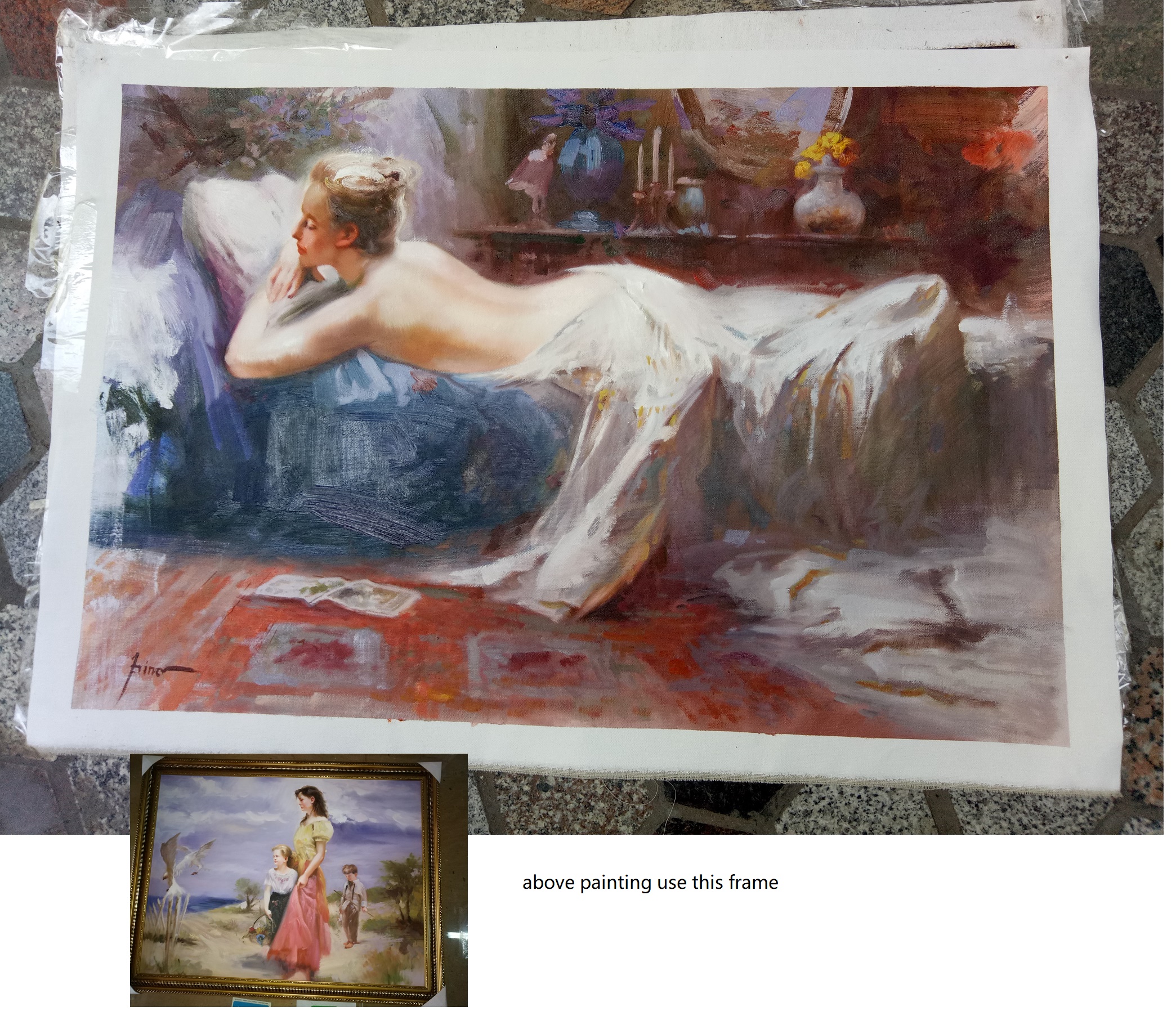 (image for) Framed oil painting reproductions Pino Daeni Mystic Dreams - Click Image to Close