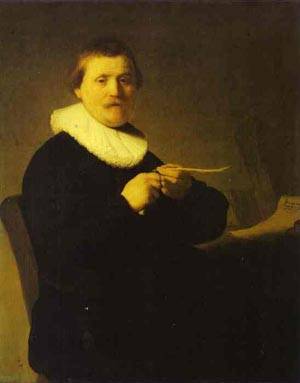 (image for) Handmade oil painting Copy paintings of famous artists A Man Sharpening A Quill 1632 - Click Image to Close