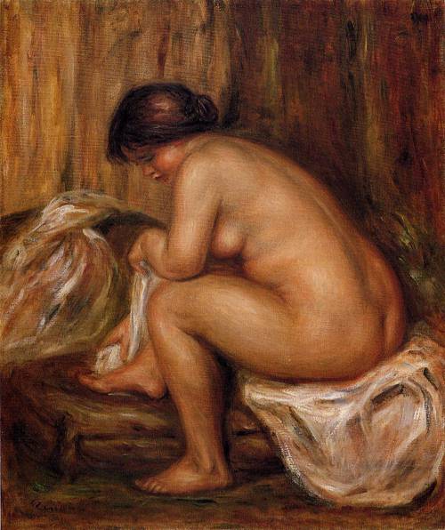 (image for) Pierre-Auguste Renoir paintings artwork After Bathing 1900 - Click Image to Close