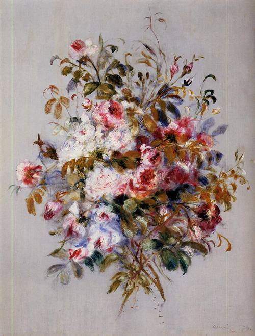 (image for) Pierre-Auguste Renoir paintings artwork A Bouquet of Roses 1879 - Click Image to Close