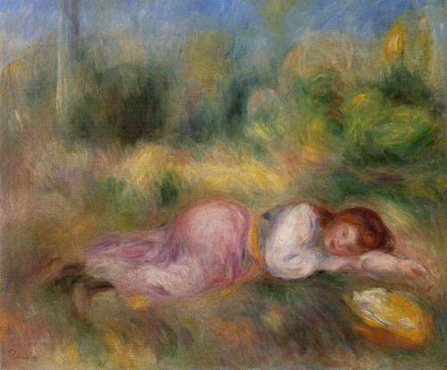 (image for) Pierre-Auguste Renoir art Girl Streched out on the Grass 1890 - Click Image to Close