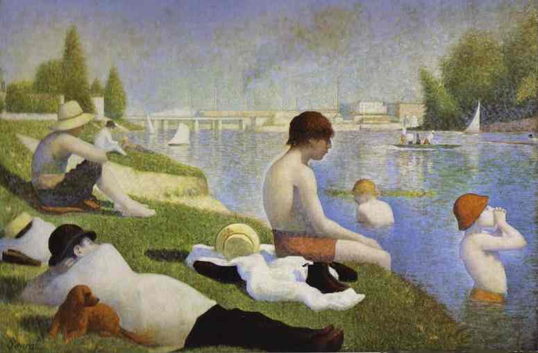 (image for) Handmade oil painting Copy paintings of famous artists Bathers At Asnieres 1883-84 - Click Image to Close