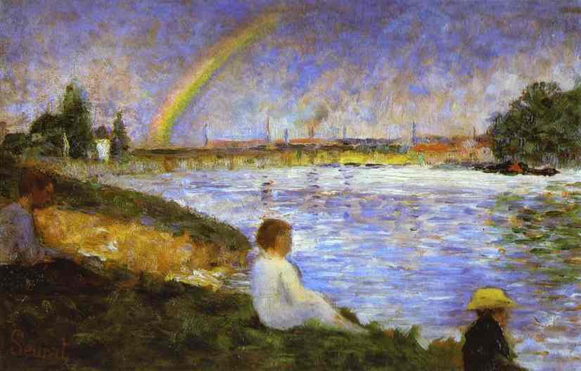 (image for) Handmade oil painting Copy paintings of famous artists Rainbow (Study For Bathers At Asnieres) 1883 - Click Image to Close