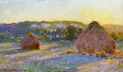 (image for) Claude Monet art Grainstacks at the End of Summer Evening Effect - Click Image to Close