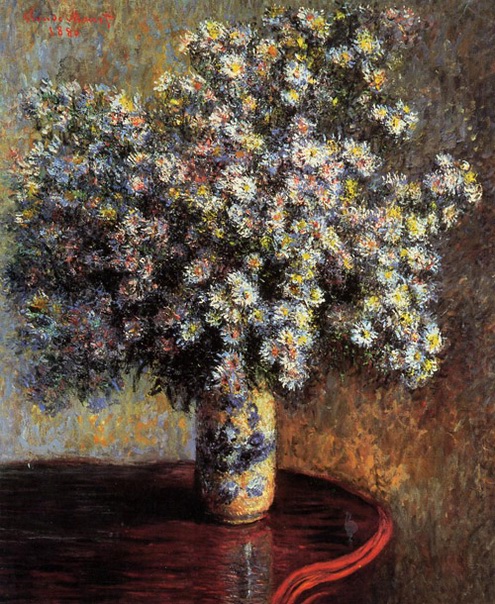 (image for) Handmade oil painting Copy paintings of famous artists Claude Oscar Monet paintings artwork Asters - Click Image to Close