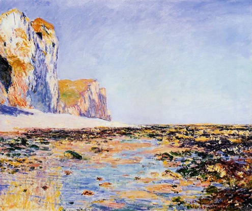 (image for) Claude Oscar Monet Beach and Cliffs at Pourville Morning Effect - Click Image to Close