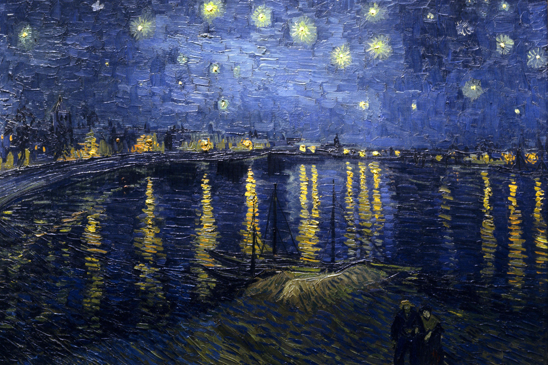 (image for) Van Gogh paintings artwork Starry Night Over The Rhone - Click Image to Close