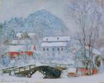 (image for) Handmade oil painting Copy paintings of famous artists Sandviken Village in the Snow 1895