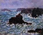 (image for) Handmade oil painting Copy paintings of famous artists Claude Oscar Monet art Belle Ile Rain Effect