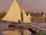 (image for) Handmade oil painting Copy paintings of famous artists Claude Oscar Monet Boaters at Argenteuil 1874