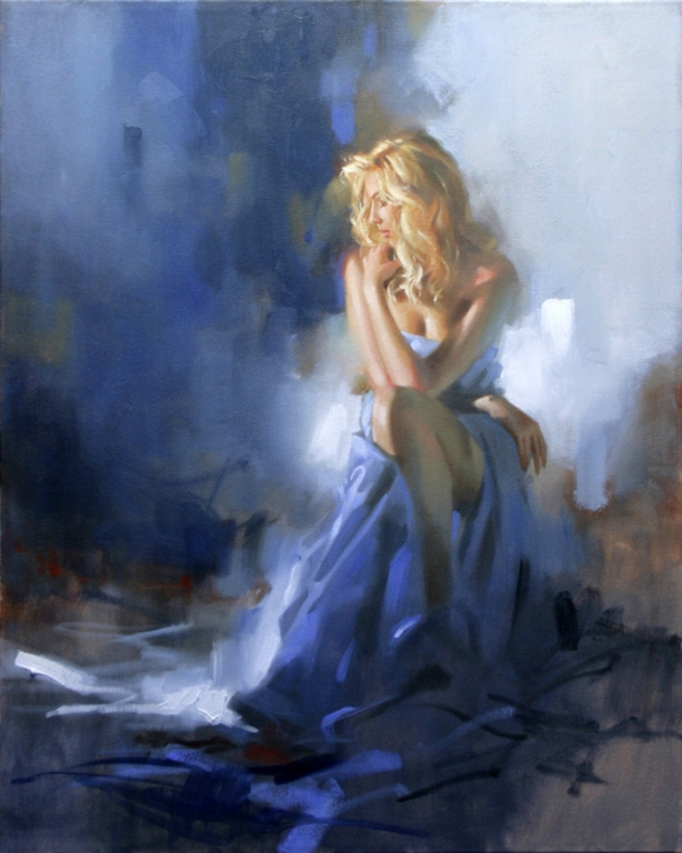 (image for) Reproductions Richard johnson paintings Christina in Blue - Click Image to Close