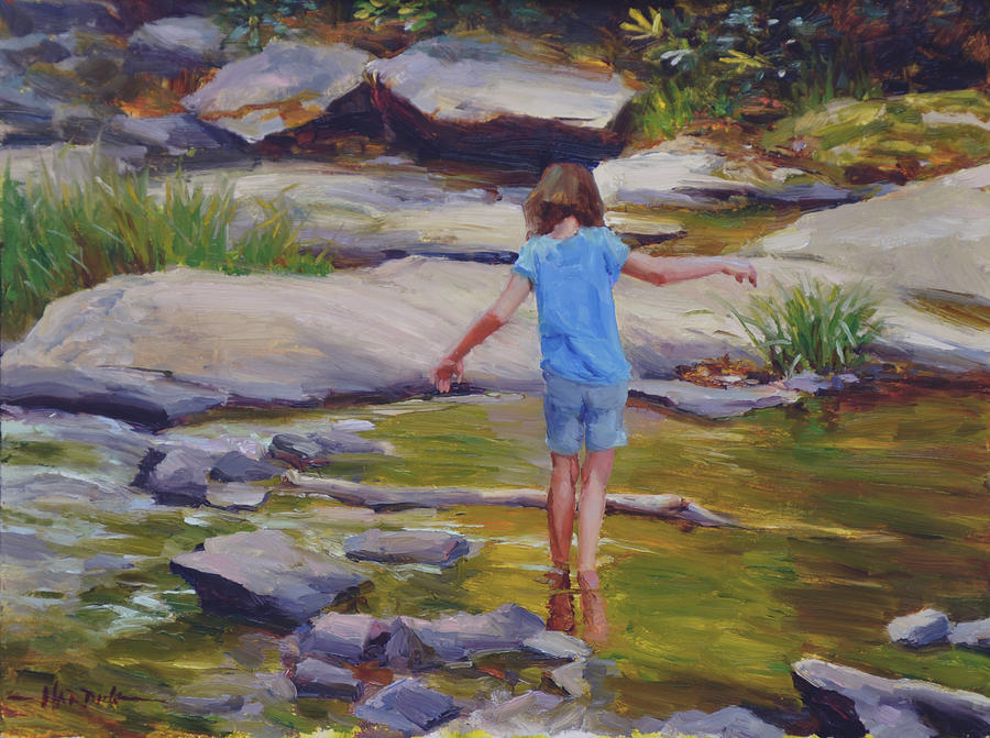 (image for) Scott harding crossing creek reproductions of paintings - Click Image to Close