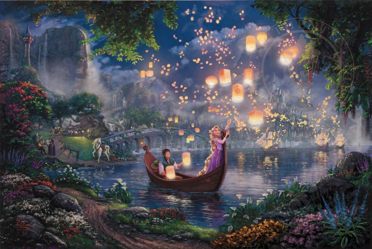 (image for) Thomas Kinkade Tangled Handmade oil painting Copy paintings of famous artists paintings on canvas - Click Image to Close