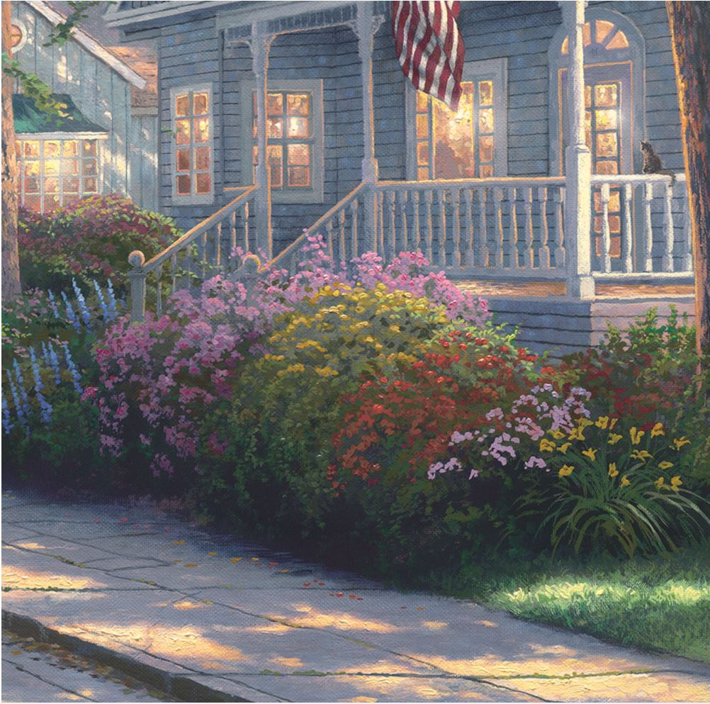 (image for) Handmade oil painting Copy paintings of famous artists Thomas Kinkade's oil painting Hometown Pride - Click Image to Close