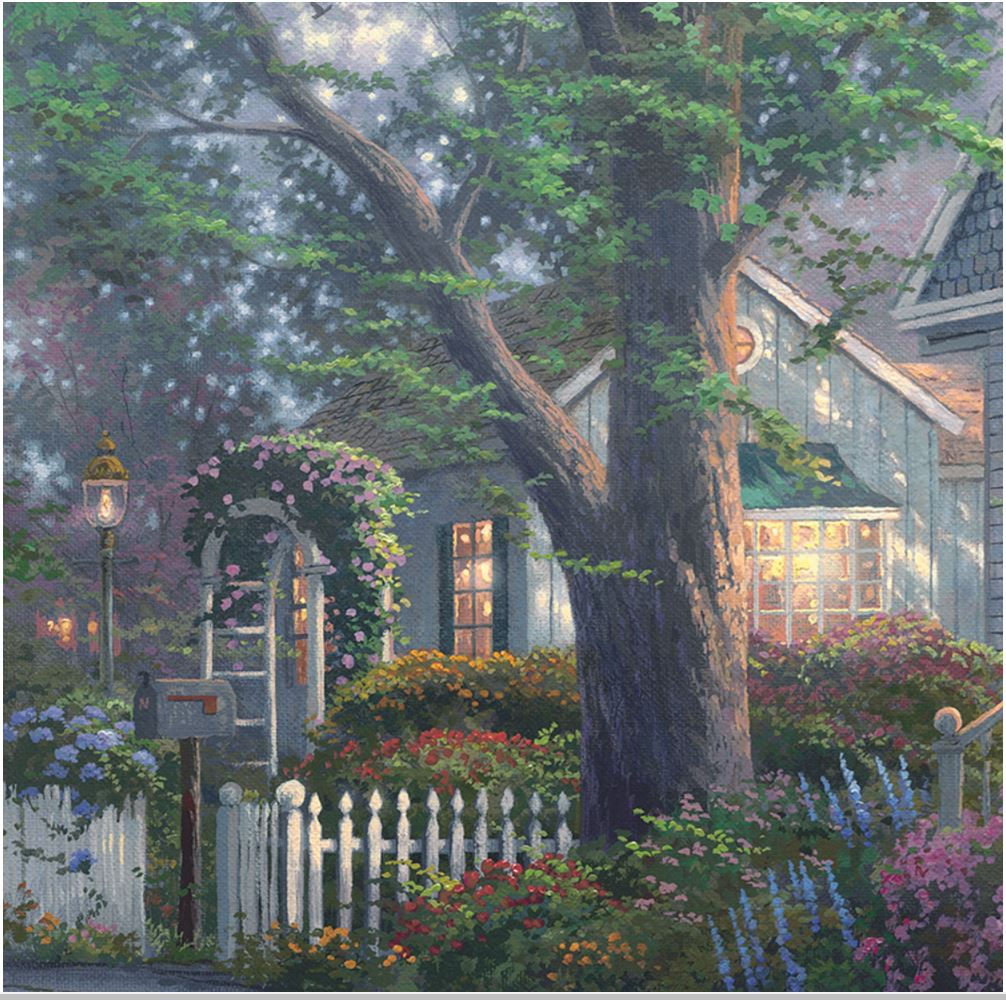 (image for) Handmade oil painting Copy paintings of famous artists Thomas Kinkade's oil painting Hometown Pride