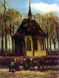 (image for) Handmade oil painting Copy paintings of famous artists Van Gogh paintings artwork Chapel at Nuenen
