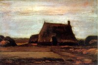 (image for) Handmade oil painting Copy paintings of famous artists Van Gogh paintings Farmhouse with Peat Stacks