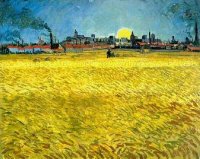 (image for) Van Gogh paintings artwork Wheat Fields Near Arles - Click Image to Close
