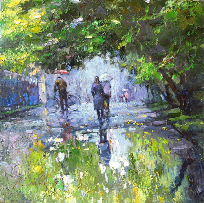 (image for) Knife painting Reproduction Alexi Zaitsev painting Rainy morning