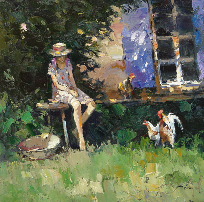 (image for) Reproduction Alexi Zaitsev oil painting on canvas Summer day
