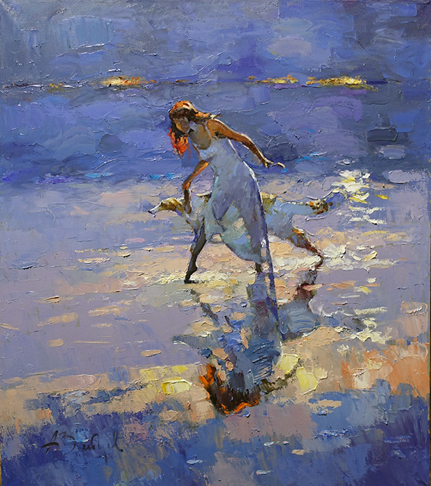 Knife painting Reproduction Alexi Zaitsev White angel