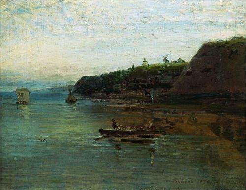 (image for) Handmade oil painting Copy paintings of famous artists Alexey Savrasov's Volga Near Gorodets, 1870 - Click Image to Close