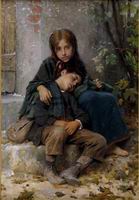(image for) Handmade Oil painting for home canvas, oil painting framed canvas for living room Le Jeune Mendiants (Young Beggars)