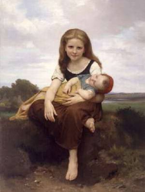 (image for) Handmade oil painting Copy paintings of famous artists The Elder Sister 1869