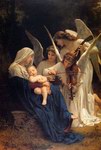 (image for) Handmade Oil painting for home canvas, oil painting framed canvas for living room La Vierge Aux Anges