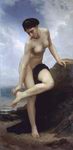 Depictions nude women by William Bouguereau Apres Le Bain 1875