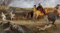 (image for) Handmade Oil painting for home canvas, oil painting framed canvas for living room Midieval War Scene 1865