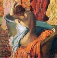 (image for) Handmade Oil painting for home canvas, oil painting framed canvas for living room Seated Bather Drying Herself 1895