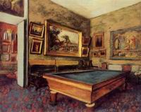 (image for) Handmade Oil painting for home canvas, oil painting framed canvas for living room The Billiard Room at Menil-Hubert 1892