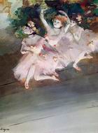 (image for) Handmade Oil painting for home canvas, oil painting framed canvas for living room Three Ballet Dancers 1879