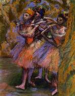 (image for) Handmade Oil painting for home canvas, oil painting framed canvas for living room Three Dancers 1904-1906