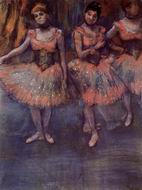 (image for) Handmade Oil painting for home canvas, oil painting framed canvas for living room Three Dancers before Exercise 1880