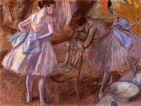 (image for) Handmade oil painting Copy paintings of famous artists Two Dancers in Their Dressing Room 1880