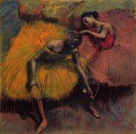 (image for) Handmade oil painting Copy paintings of famous artists Two Dancers in Yellow and Pink 1900