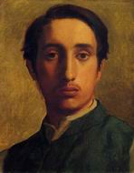 (image for) Handmade oil painting Copy paintings of famous artists Degas in a Green Jacket 1855-1856