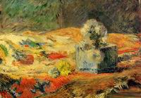 (image for) Handmade oil painting Copy paintings of famous artists Paul Gauguin paintings Flowers and Carpet 1881