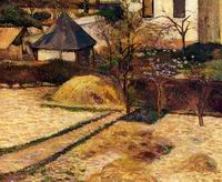 (image for) Handmade Oil painting for home canvas, oil painting framed canvas for living room Paul Gauguin paintings Garden View Rouen 1884