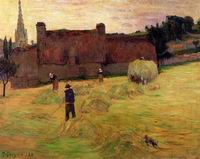(image for) Handmade Oil painting for home canvas, oil painting framed canvas for living room Paul Gauguin paintings artwork Haymaking 1888