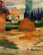 (image for) Handmade Oil painting for home canvas, oil painting framed canvas for living room Paul Gauguin paintings Haystack near Arles 1888