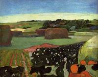 (image for) Paul Gauguin Haystacks in Britanny (aka The Potato Field) 189
