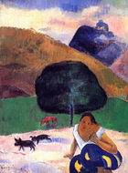 (image for) Paul Gauguin Landscape with Black Pigs and a Crouching Tahiti