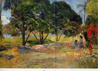 (image for) Paul Gauguin paintings artwork Landscape with Three Trees 1892